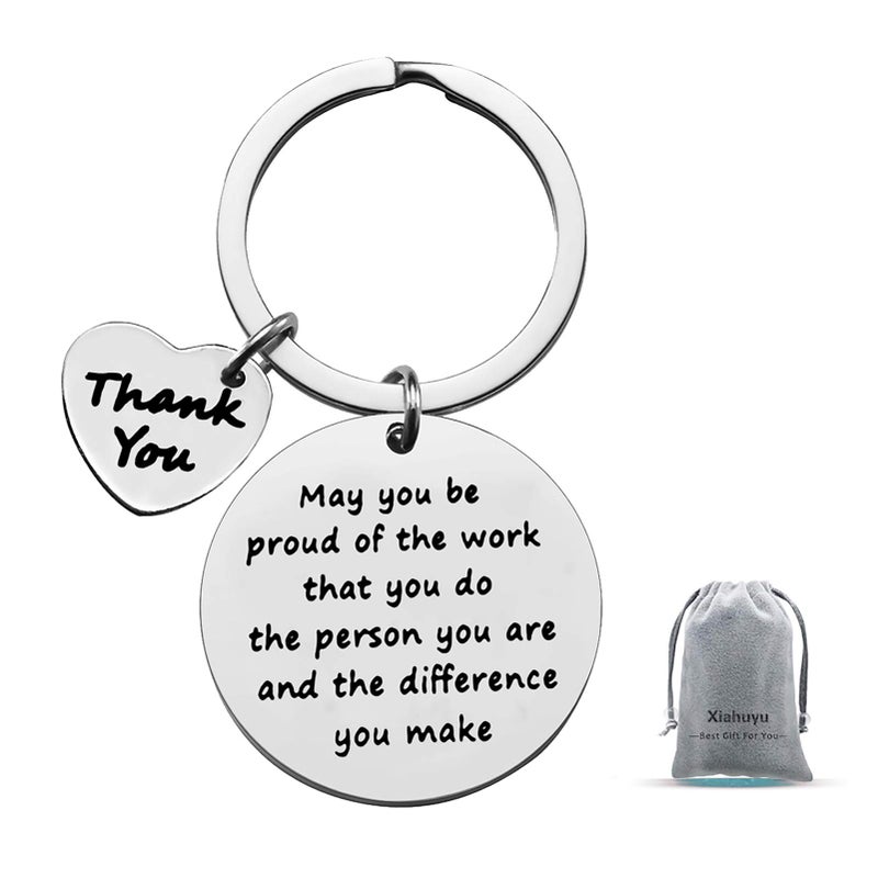 Xiahuyu Thank You Gifts Appreciation Keychain Make a Difference Keychain Thank You Gift for Employee Coworker Volunteer Social Worker Appreciation Gifts for Nurse Mentor Teacher Gift - Image 1